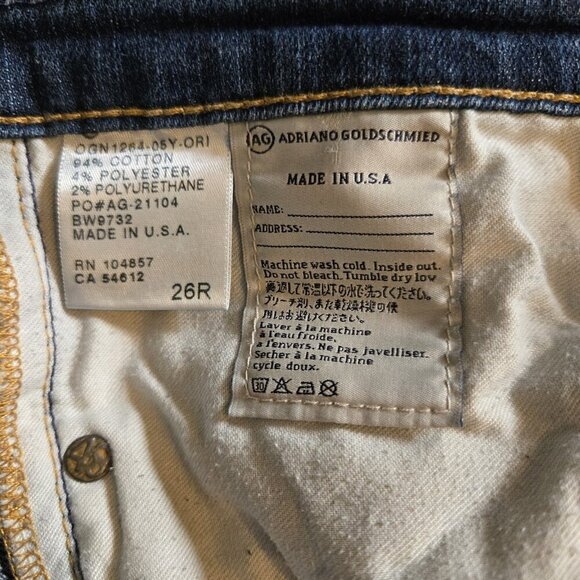 AG Adriano Goldschmied The Tomboy Relaxed Straight Jeans Womens 26R Dark Wash US - Picture 7 of 8